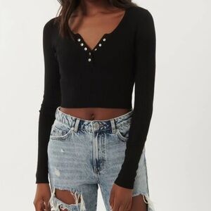 Garage Henley Long Sleeve - Black